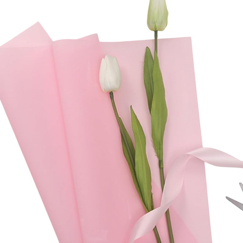 Corkwaw 20 Pcs Double Sided Color Flower Wrapping Paper Waterproof Valentine's Day Bouquet Wrapping Paper 23x23Inch Used for DIY Crafts  Gift Packaging  Flower Shop Bouquet Packaging (pink) - Image 4